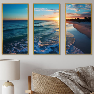 Tranquil Shores Sunset Beach Horizon IV - Art mural plage