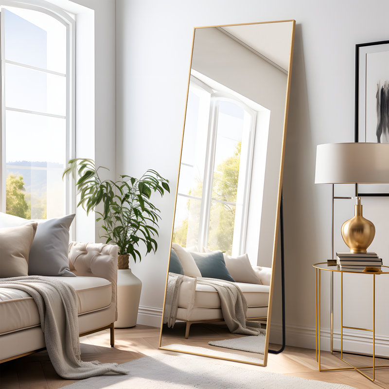 Miroir sur pied Koudia, Or, 64 po x 21 po