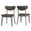 Chaise de salle à manger grise avec pieds en bois massif gris (ensemble de 2)