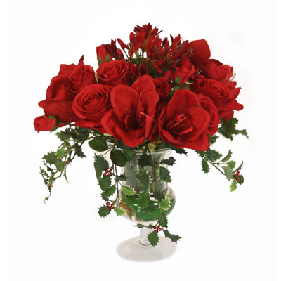 Polysilk Mixed Assortment Arrangement in Vase