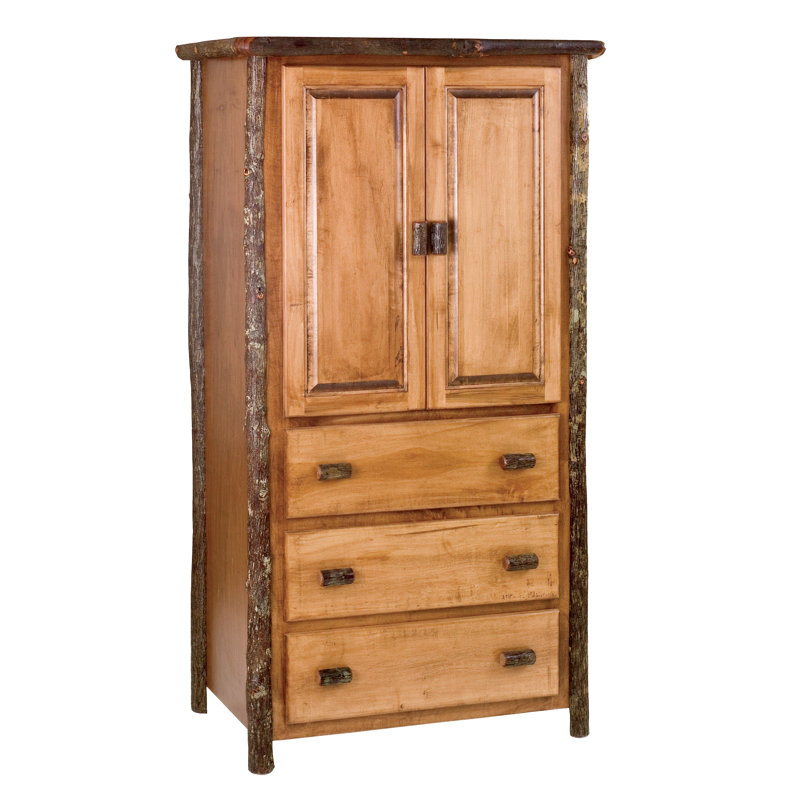 Armoire 3 tiroirs Fireside Lodge Hickory, Noyer traditionnel