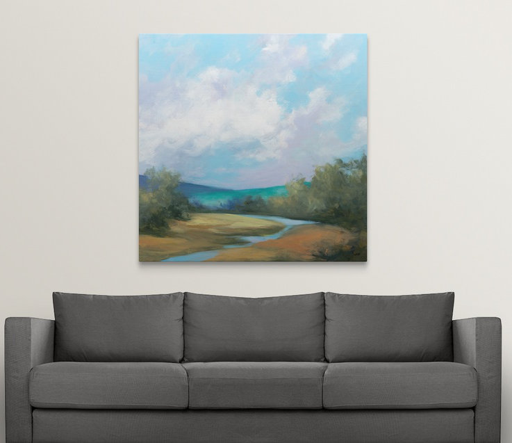 « hedgerow ii » par julia purinton, reproduction d’art, H 24 po x l 24 po x P 1,5 po, Toile