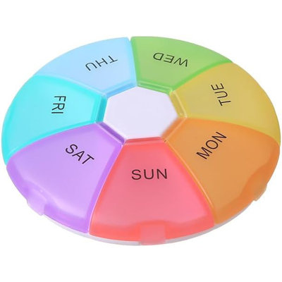 Weekly Pill Organizer Box, 7 Day Pill Box With Large Capacity Compartments, Travel Medication Organizer, Fits In Pocket For Fish Oil Medicine Supplements