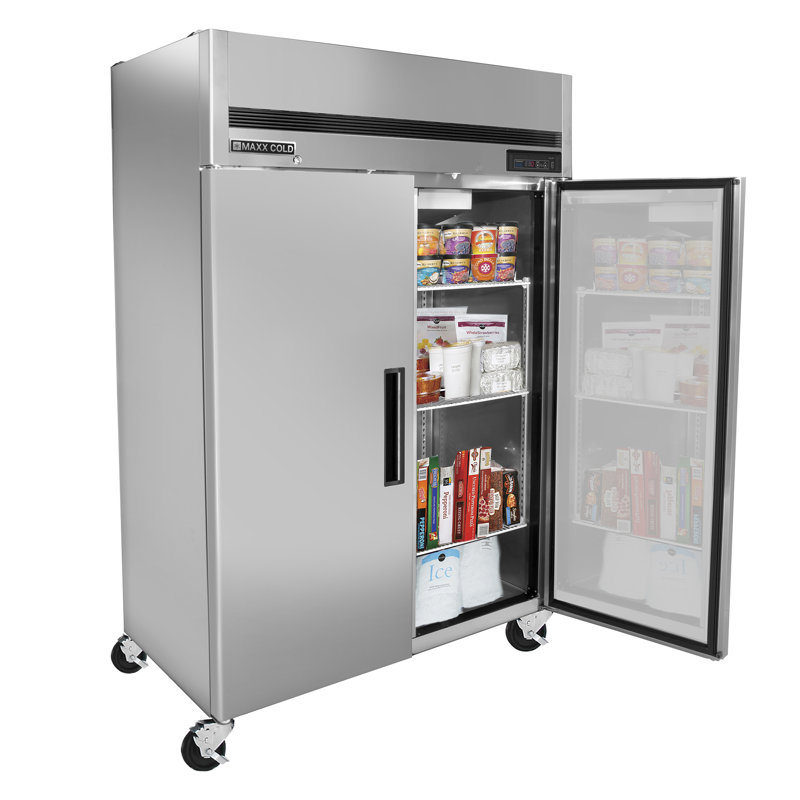 Maxx Cold 54" Stainless Steel Double Door Top Mount Freezer