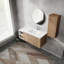 Meuble-lavabo mural 48 po avec lavabo et armoire latérale, portes à fermeture douce, armoire combinée 48 po