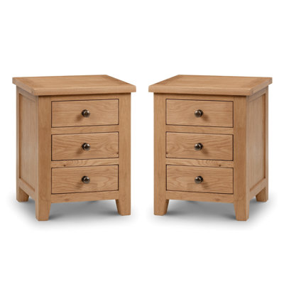 North Castle 48cm W Solid Wood Bedside Table