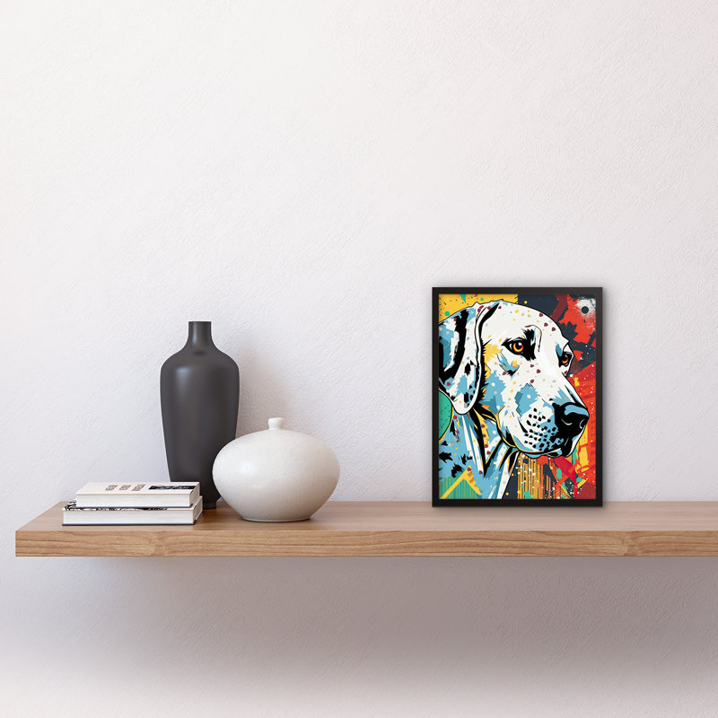 Adut Dalmatian Dog Bright Geometric Portrait Pop Art - Single Picture Frame Print
