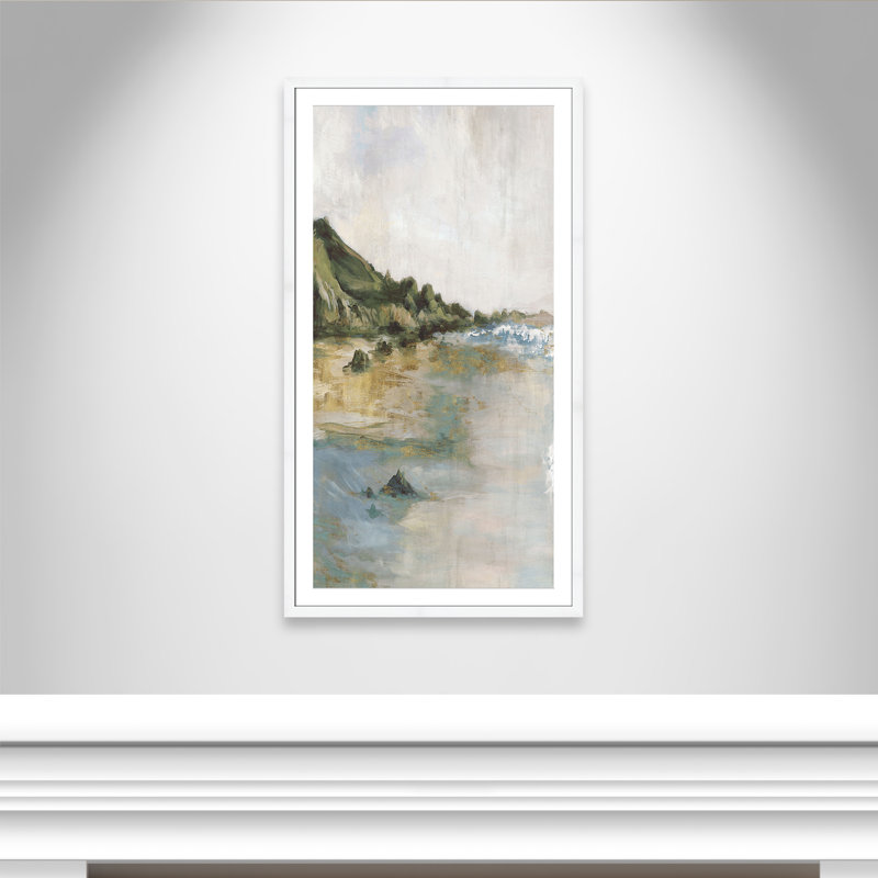 Impression «Tide’s Edge» par Casa Fine Arts, H 55 po x l 31 po x P 1,25 po, Blanc, Reproduction encadrée avec passe-partout