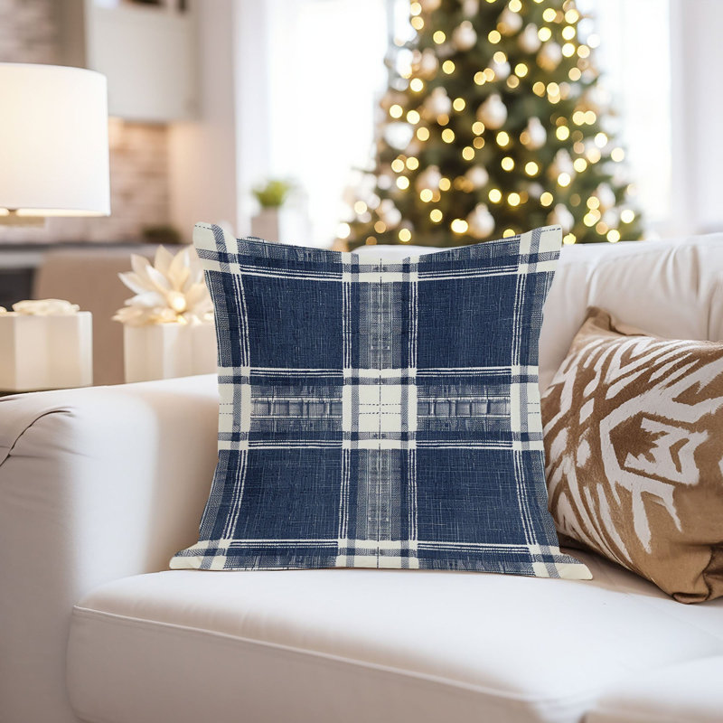 Abstract Navy Blue Plaid Pattern III Modern