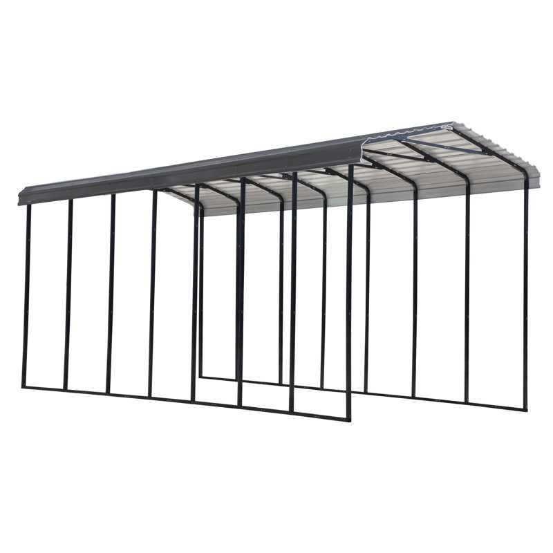 Galvanized Steel Rv Carport, 14X29X14, Charcoal, 14 H' x 29 W' x 14 D'