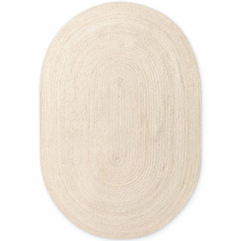 Hanse Home Rangpur - Jute Rug, Natural Rug for Living room, Bedroom, Diningroom, Ivory, Oval 160 x 230 cm