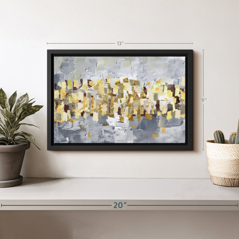 Gold And Silver Abstract Canvas Print, 9" H x 13" W