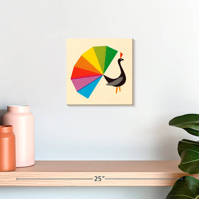 Brampt Rainbow Tail Peacock, 10" H x 10" W