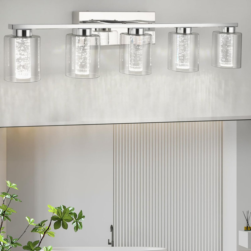 Luminaires de salle de bain en cristal pour salle de bain, appliques de salle de bain en chrome 3 températures