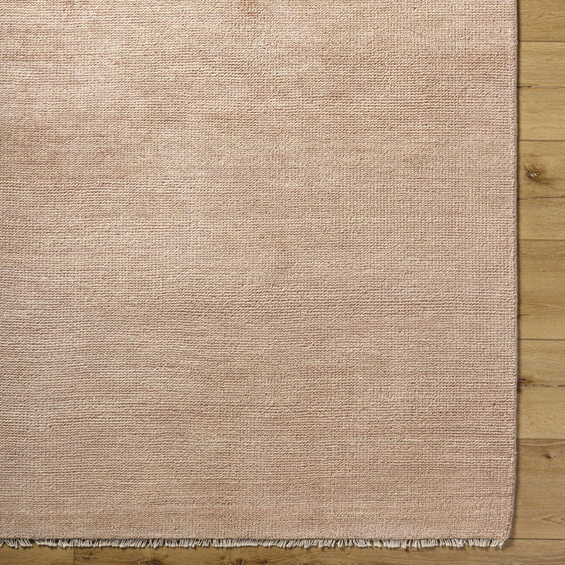Hand Knotted Wool Area Rug in Pink, Rectangle 10' x 14'