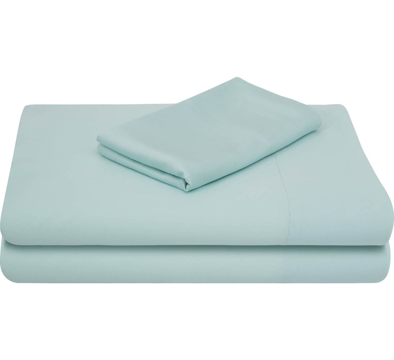 Kera Rayon from Bamboo Sheet Set, Blue, Split King Sheet Set with 2 Pillowcases