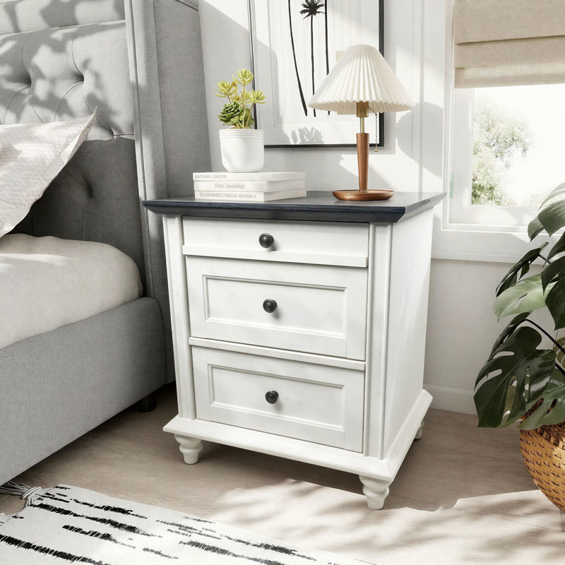 Table de chevet 23,6 po Modern Woodhouse, Blanc