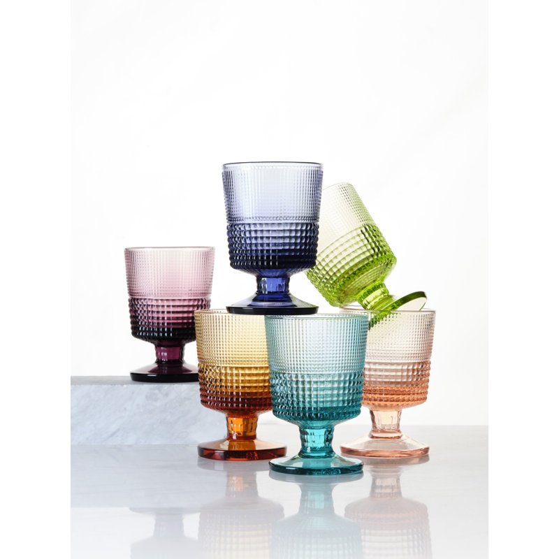 Speedy Goblet Set of 6 Assorted Colors, Pink/Acid Green/Turquoise