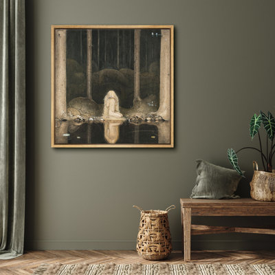Forest Mermaid Artwork, Dark Fairy Tale Pictures, Framed Canvas Giclee Print Wall Art