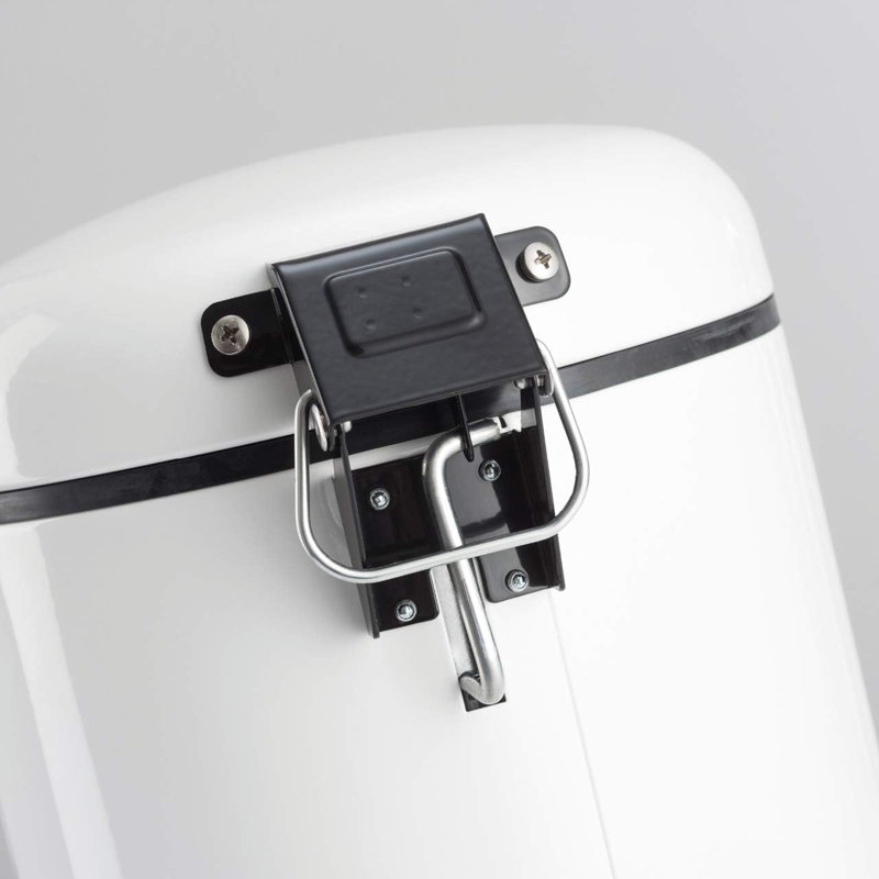 Wesco Big Baseboy Waste Bin with Damper Stainless Steel 30L, Matt Graphite, White