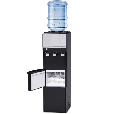 Soopyk Freestanding Top Loading Water Cooler with Ice Maker for 5 Gallon Bottle Black
