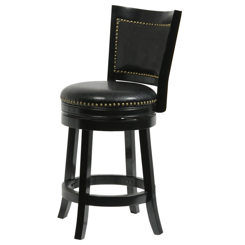 Tabouret de bar en bois massif, Noir