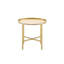 Oak Table Top & Gold Finish End Table