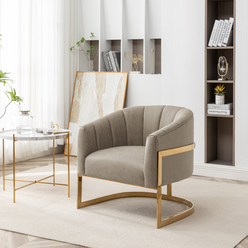 Fauteuil demi-tonneau Tellico, Polyester gris