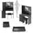 Large Size Left Bedside Cabinet Vanity Table+Cushioned Stool-1522343815