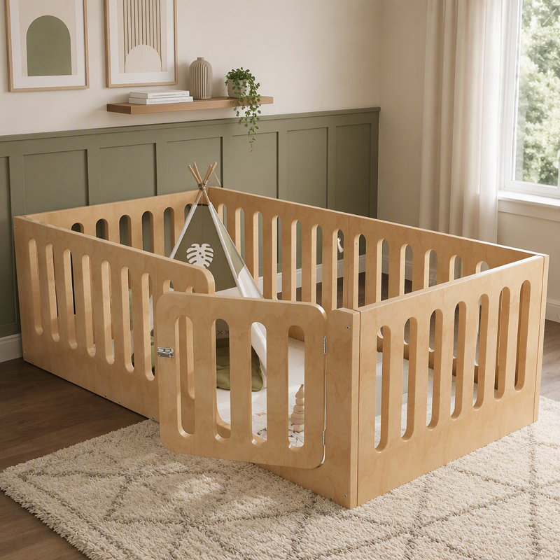 Solid Wood Standard Bed, Twin, Natural