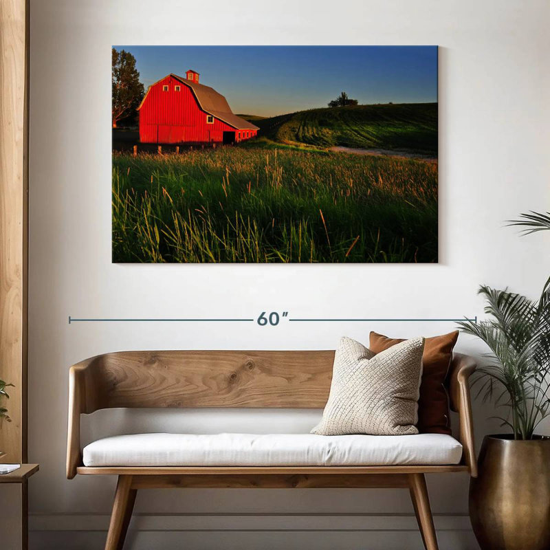 Lilie Countryside Red Barn, 32" H x 48" W