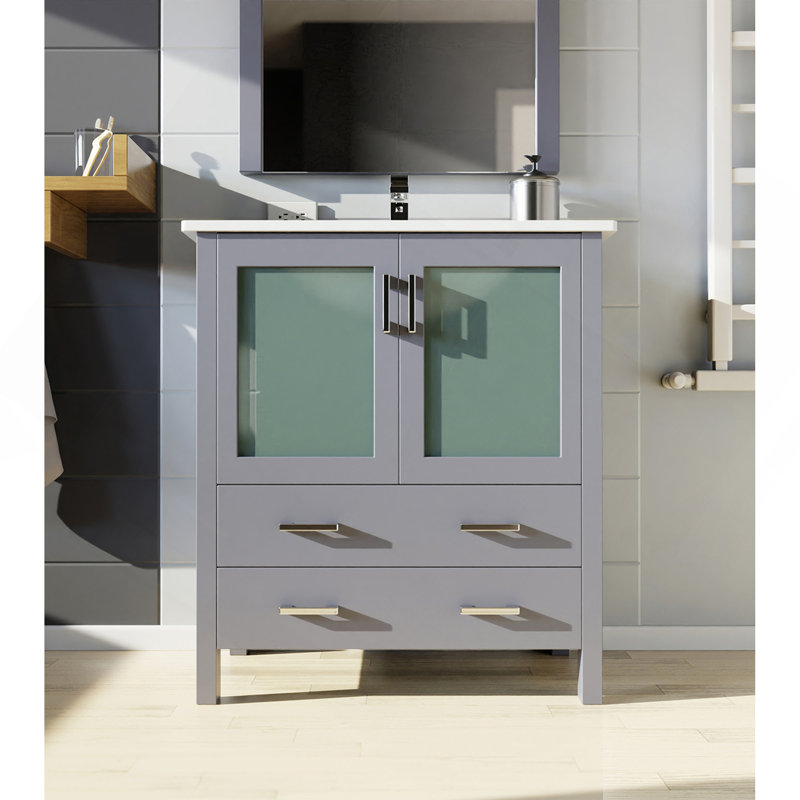Meuble-lavabo gris foncé 30 po X P 18,25 po D