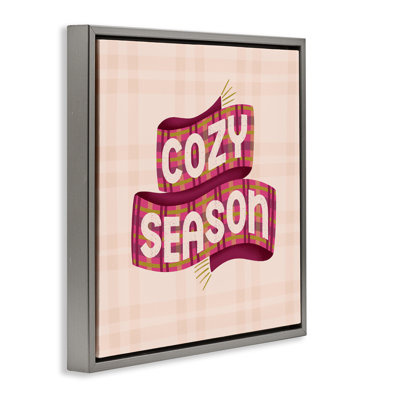 Cozy Season Scarf on Plaid Floating Frame, design by Sarah Hickman