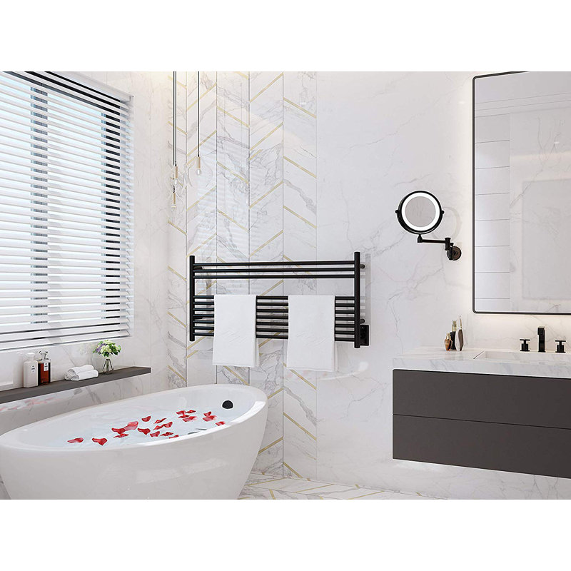 Straight Towel Rail Towel Warmer, Black