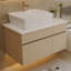 Meuble-lavabo flottant moderne avec lavabo en céramique pour salle de bain compacte