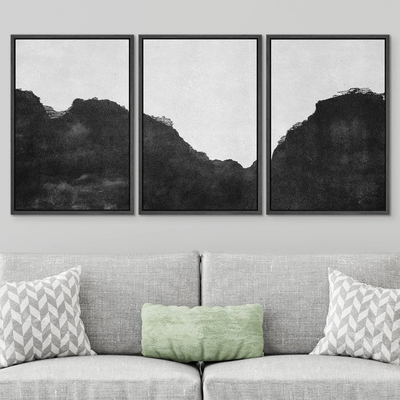 «Hillside Cliffmation Nature Rocky Cozy Neutral» - 3 pièces, Naturel, H 24 po x l 16 po