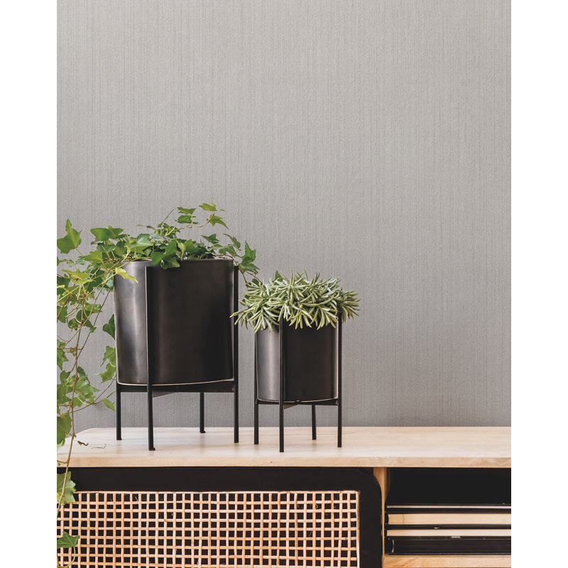 Papier peint strié Warren, Gris