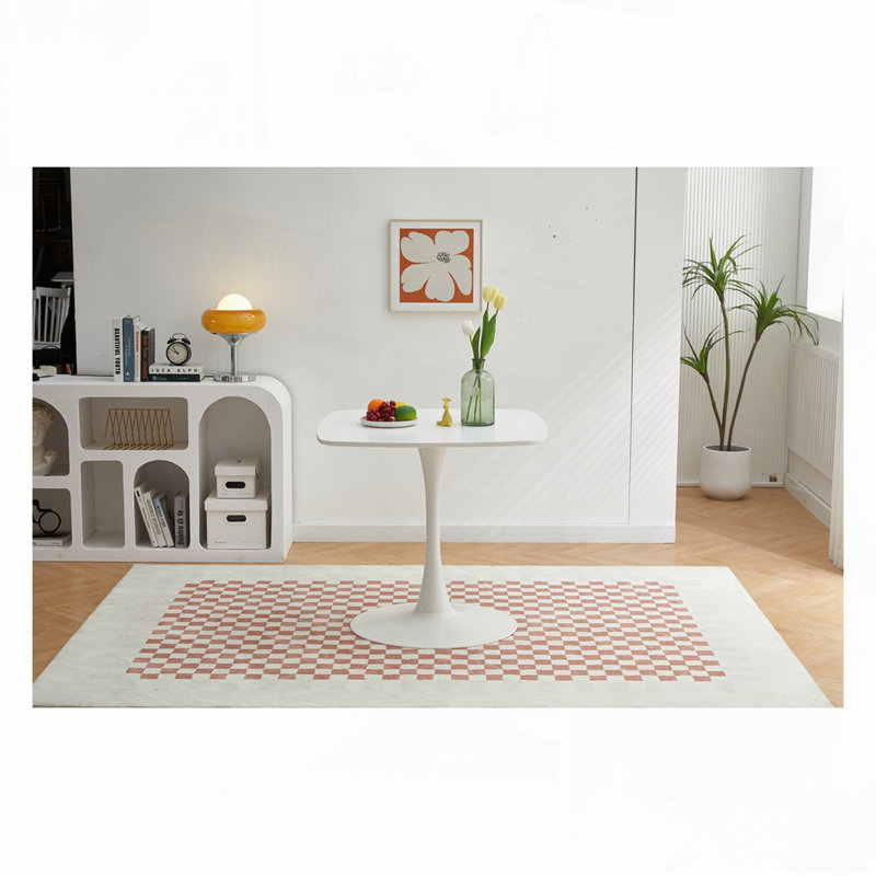 Table de salle à manger 31,5 ", Blanc, H 28,93 po x l 31,5 po x P 31,5 po, Blanc