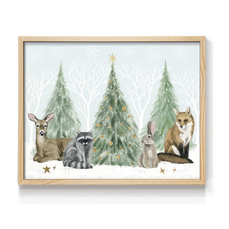 Christmas in the Forest Collection A -Framed Print - Restickable, 8" H x 10" W, Natural