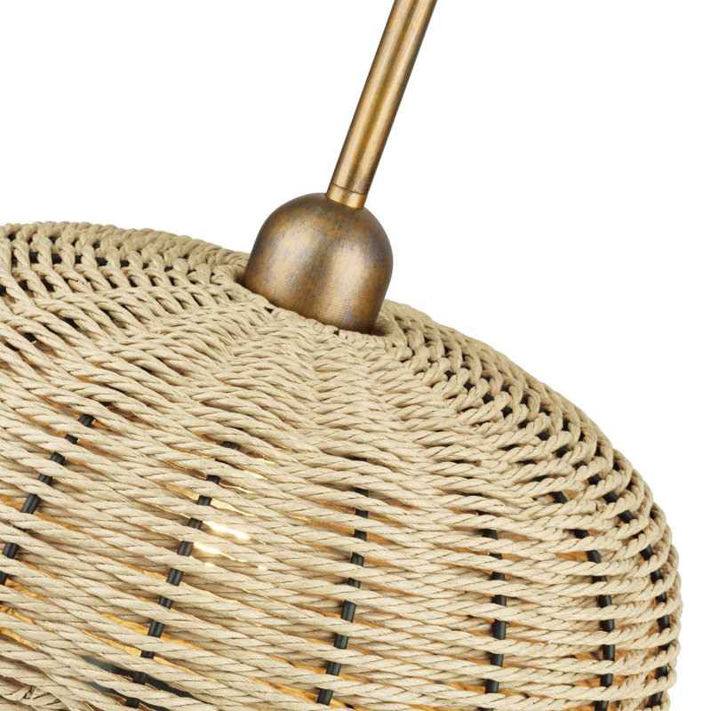Aliane 1 Light Antique Gold Leaf Pendant