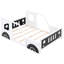 Lit blanc classique en forme de voiture avec roulettes, structure double en bois de pin et conçu pour la chambre à coucher-1532173079-1532173078