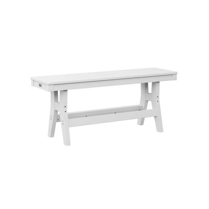Harbor Outdoor Dining Bench, 18" H x 44" W x 12.5" D, White