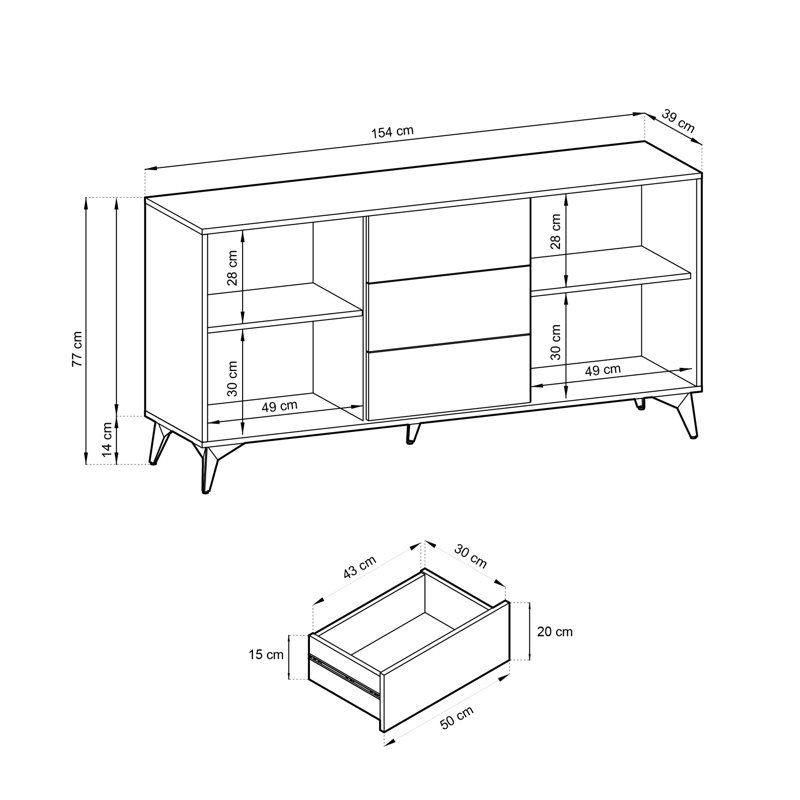 Martyna 154cm Sideboard