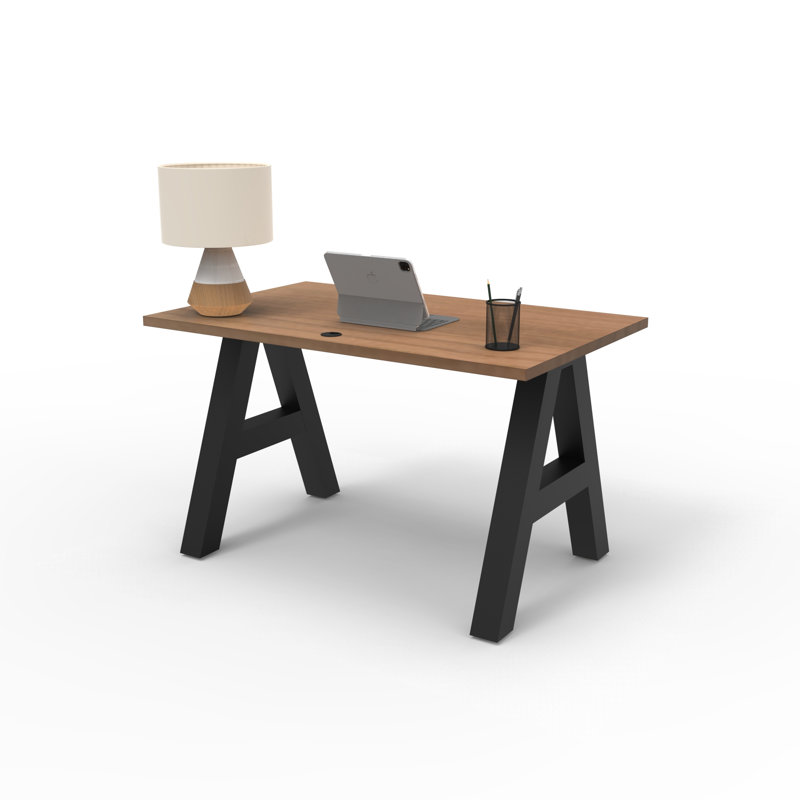 Serenity Modern A-Frame Executive Writing Office Desk, 48x24, Walnut Strand Top, 30" H x 48" W x 24" D, Walnut Strand