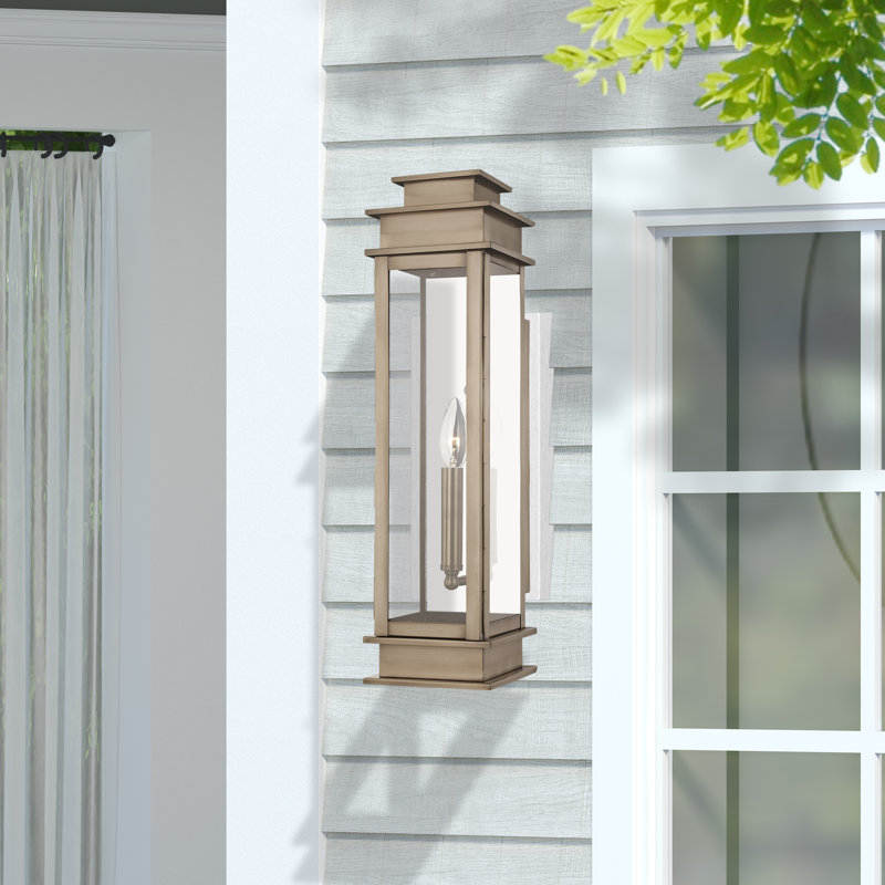 Lanterne murale d'extérieur Cortana, H 20,25 po x l 5,25 po x P 6 po, Étain rétro