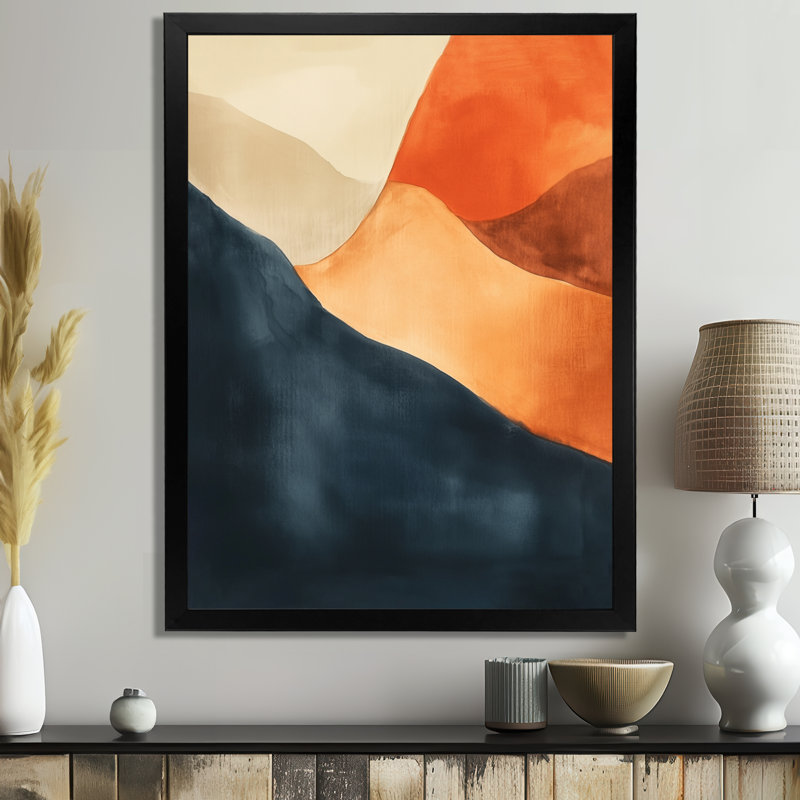 Liadan III - Paysage abstrait sur toile encadrée, H 44 po x l 34 po, Cadre photo noir