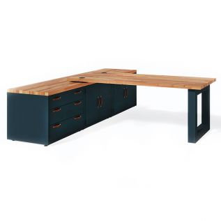 Erikc Solid Wood Stainless Steel Executive Desk