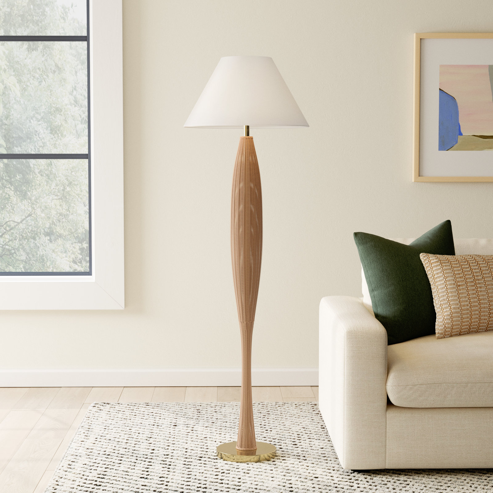 64'' Rattan Floor Lamp