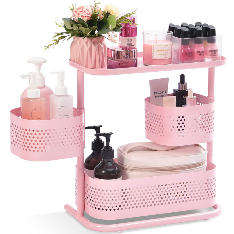 Contenant de rangement pour salle de bain Clerge, Rose