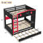 Grand lit sur un grand lit avec lit gigogne et tablettes de rangement-1011440816-1010777534